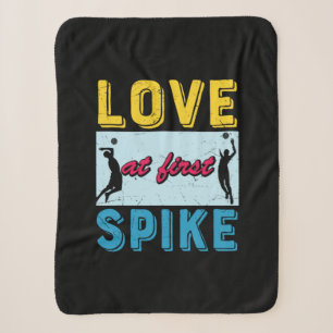 Volleyball Player Love At First Spike Sherpa Blanket