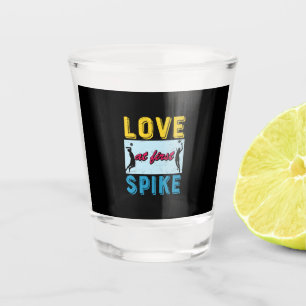 Volleyball Player Love At First Spike Shot Glass