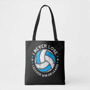 Volleyball Player Motivation Setter I Never Lose Tote Bag