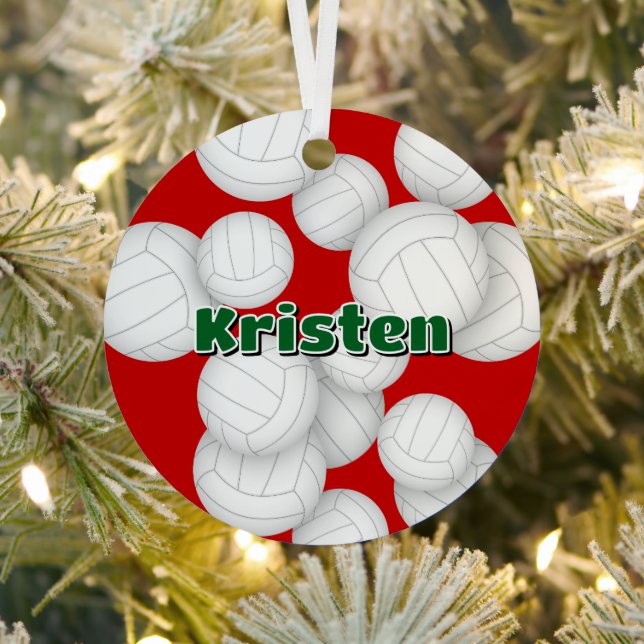 volleyball player name keepsake metal tree decoration (Insitu)
