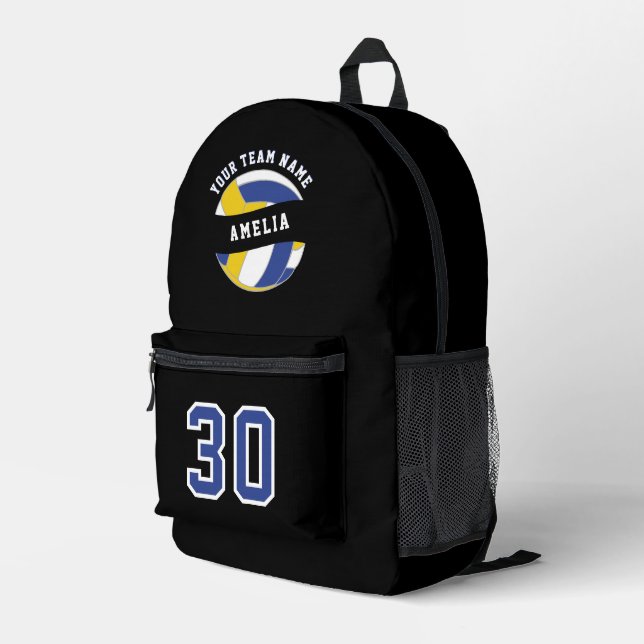 Volleyball Player Name Number Team Name Sports Printed Backpack (Back Corner Right)