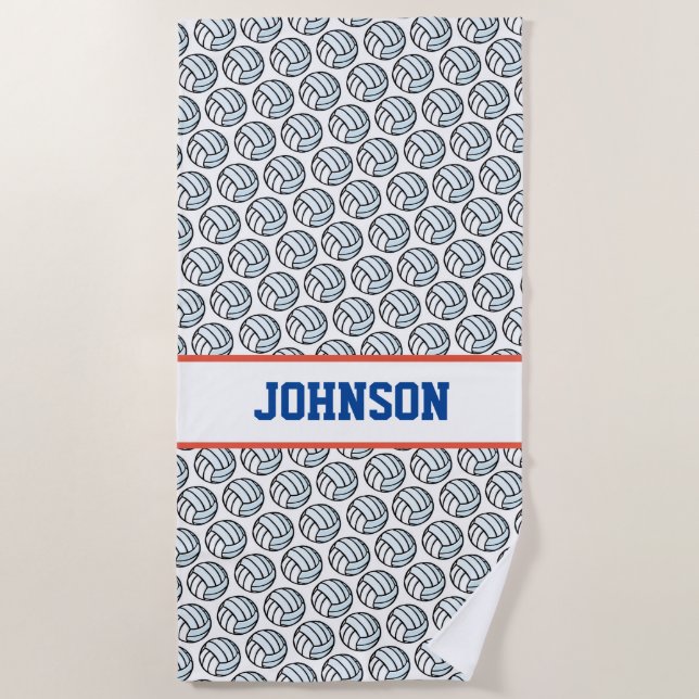 Volleyball Player NAME Sports Fan Fun Beach Towel (Front)
