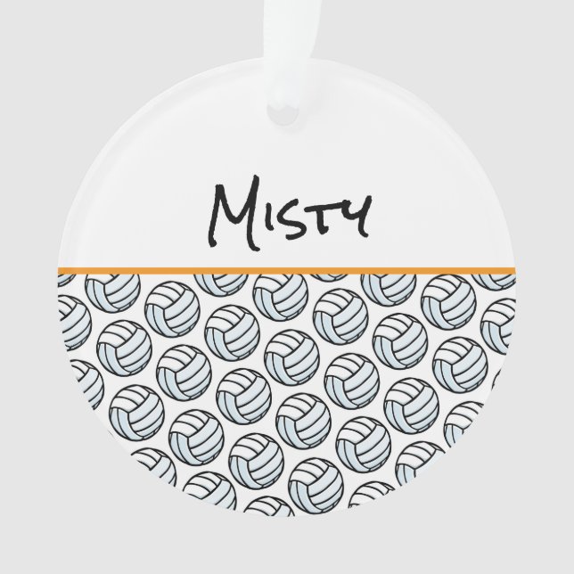 Volleyball Player NAME Sports Net Team Keepsake Ornament (Front)