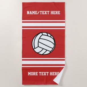 Volleyball Player Name Team Name Your Team Colour Beach Towel
