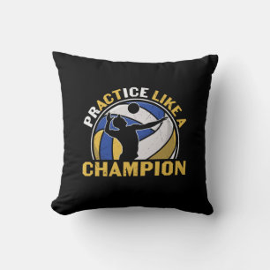 Volleyball Player Practice Like A Champion Cushion