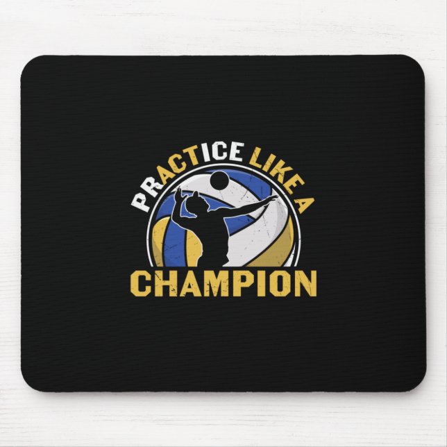 Volleyball Player | Practice Like A Champion Mouse Mat (Front)