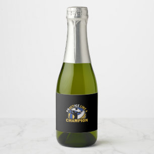Volleyball Player   Practice Like A Champion Sparkling Wine Label