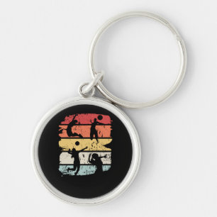 Volleyball Player Retro Key Ring