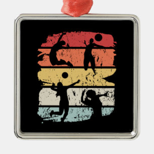Volleyball Player Retro Metal Tree Decoration
