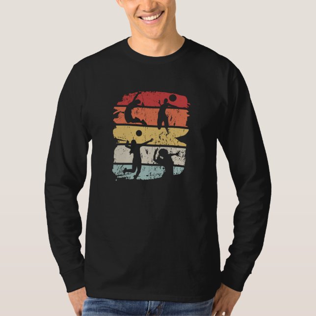 Volleyball Player Retro T-Shirt (Front)