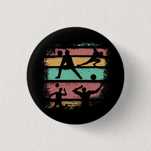 Volleyball Player Retro Vintage 3 Cm Round Badge