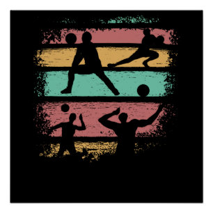 Volleyball Player Retro Vintage Poster