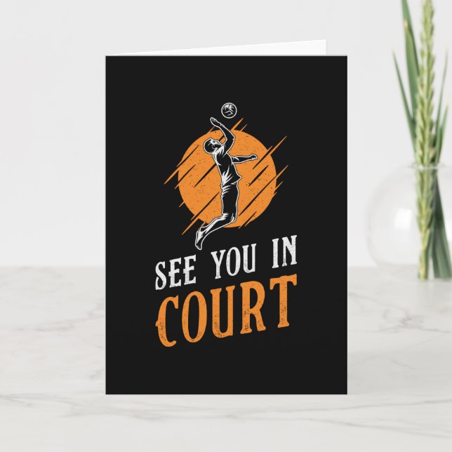 Volleyball Player See You In Court Team Beach Gift Card (Front)
