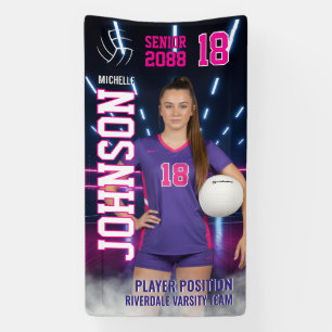 Volleyball Player Senior Night Customized Photo Banner