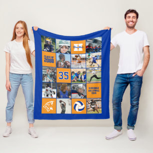 Volleyball Player Senior Night Gift Custom Color Fleece Blanket