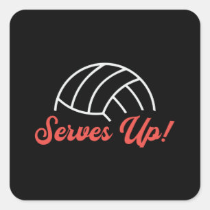 Volleyball Player Serves Up Ball Beach Volleyball Square Sticker