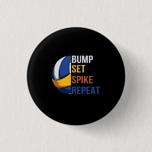 Volleyball Player   Set Spike Repeat 3 Cm Round Badge