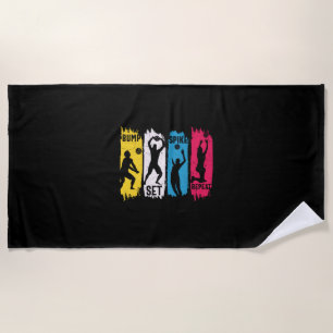 Volleyball Player Set Spike Repeat Beach Towel