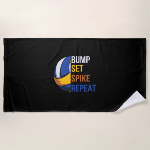 Volleyball Player   Set Spike Repeat Beach Towel