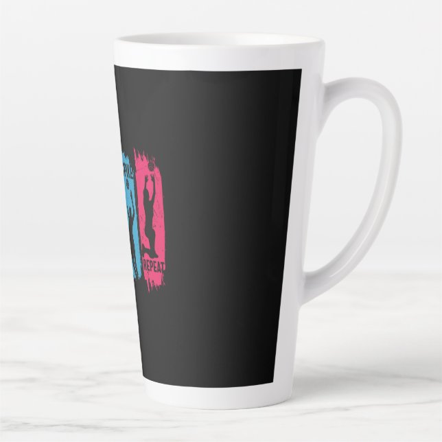 Volleyball Player | Set Spike Repeat Latte Mug (Right)