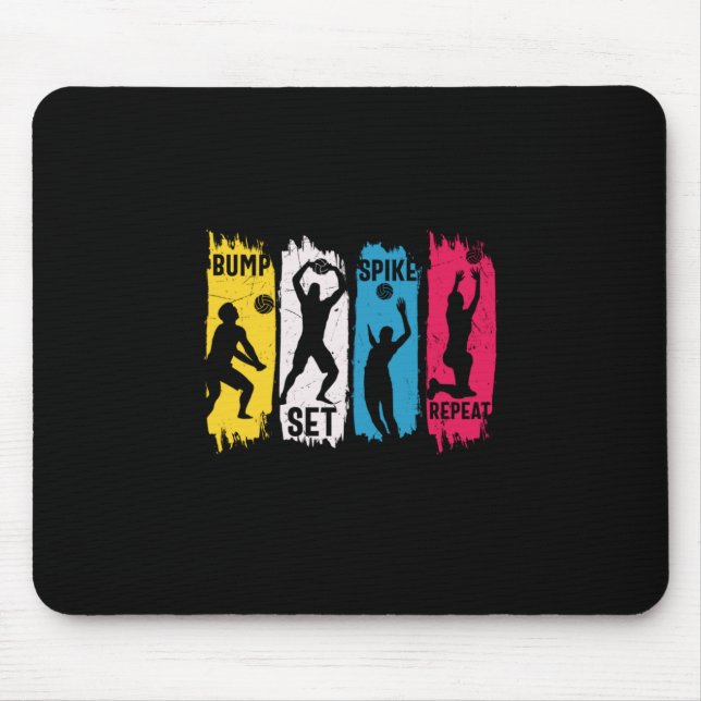 Volleyball Player | Set Spike Repeat Mouse Mat (Front)