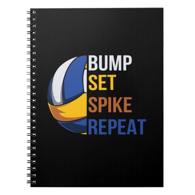 Volleyball Player | Set Spike Repeat Notebook (Front)