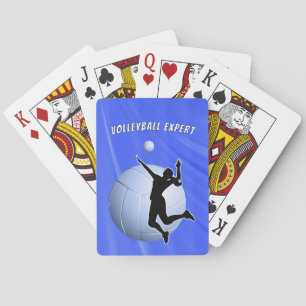 Volleyball Player Silhouette and Ball personalise Playing Cards