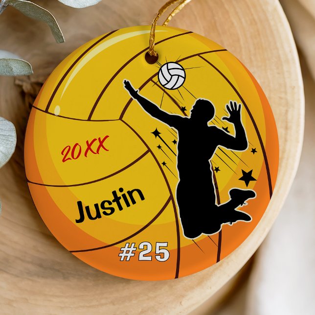 volleyball player sports boy athlete custom ceramic tree decoration (Creator Uploaded)