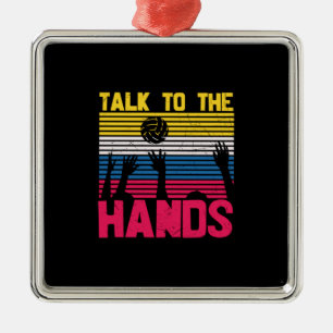 Volleyball Player Talk To The Hands Metal Tree Decoration