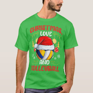 Volleyball Player Team Club Outfit Christmas Love T-Shirt