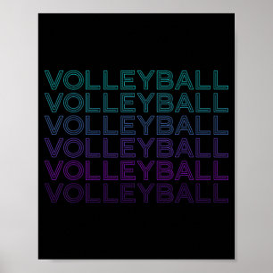 Volleyball Player Team Coach Trainer Retro Poster