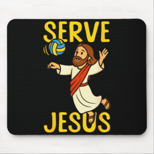 Volleyball Player Team Jesus Serve Jesus  Mouse Mat