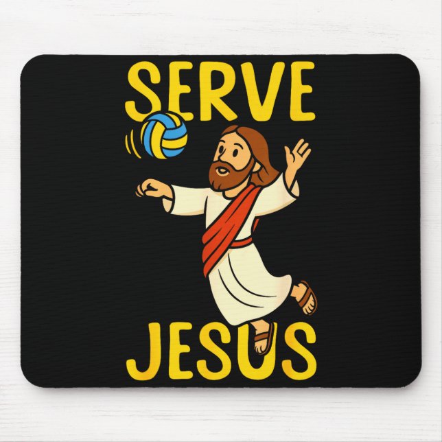 Volleyball Player Team Jesus Serve Jesus  Mouse Mat (Front)