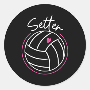 Volleyball Player Team Setter Classic Round Sticker