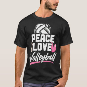 Volleyball Player Team Vintage Peace Love Volleyba T-Shirt