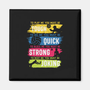 Volleyball Player   Tough Quick Strong Magnet