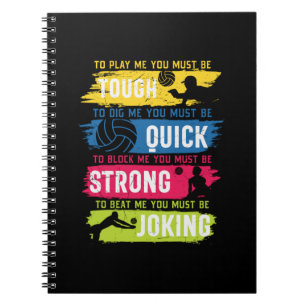 Volleyball Player   Tough Quick Strong Notebook
