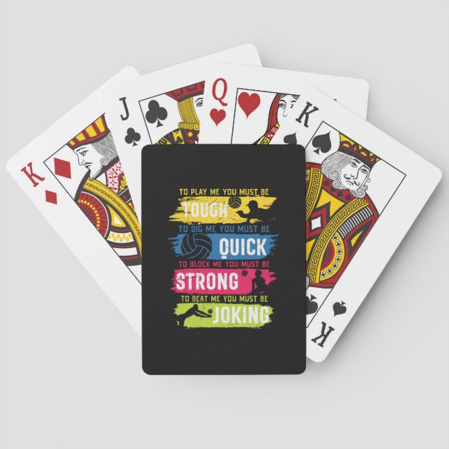 Volleyball Player | Tough Quick Strong Playing Cards (Back)