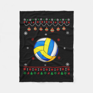 Volleyball Player Ugly Xmas Design Matching Ugly C Fleece Blanket