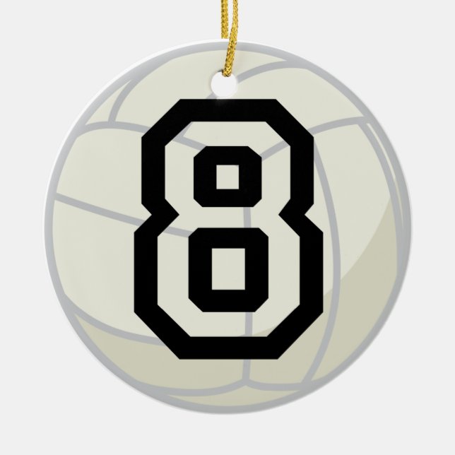 Volleyball Player Uniform Number 8 Ornament (Front)