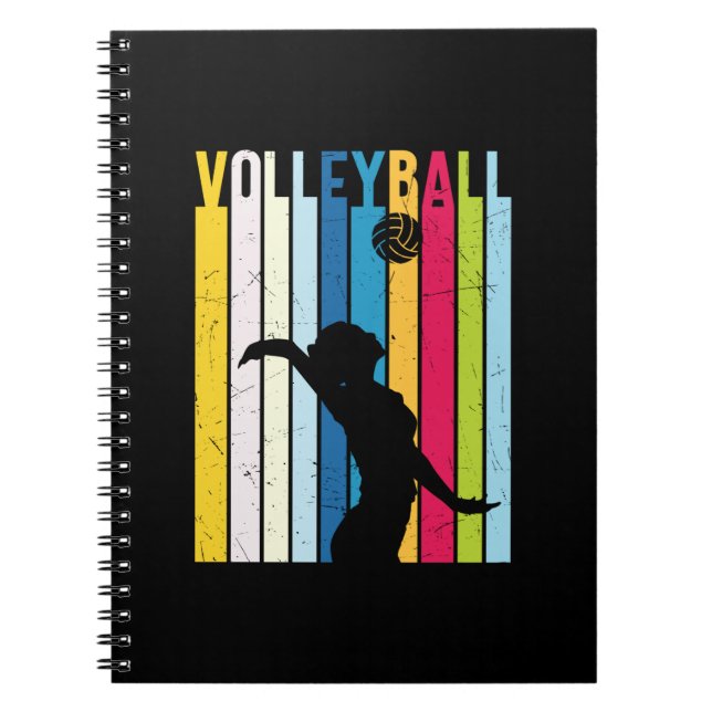 Volleyball Player | Vintage Volleyball Notebook (Front)