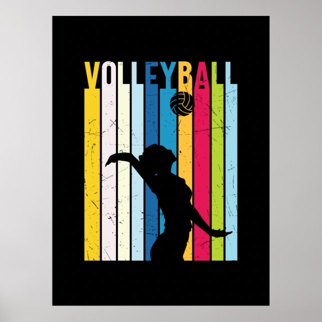 Volleyball Player | Vintage Volleyball Poster (Front)