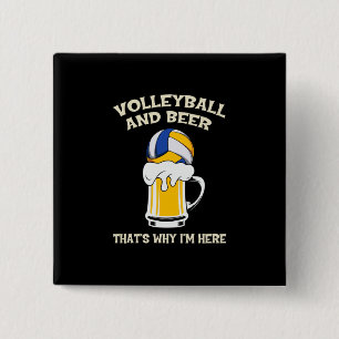 Volleyball Player Volleyball And Beer 15 Cm Square Badge
