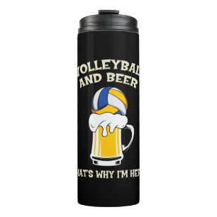 Volleyball Player Volleyball And Beer Thermal Tumbler