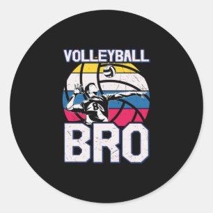 Volleyball Player   Volleyball Bro Classic Round Sticker