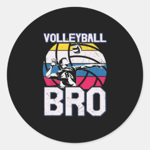 Volleyball Player Volleyball Bro Classic Round Sticker