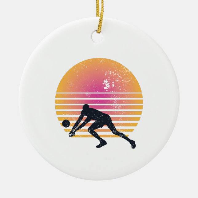 Volleyball Player Volleyball Ceramic Tree Decoration (Front)