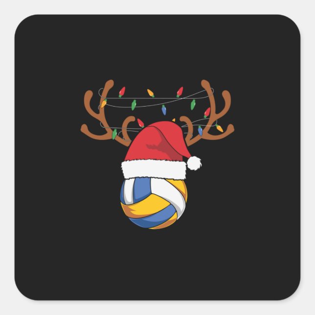 Volleyball Player | Volleyball Christmas Square Sticker (Front)