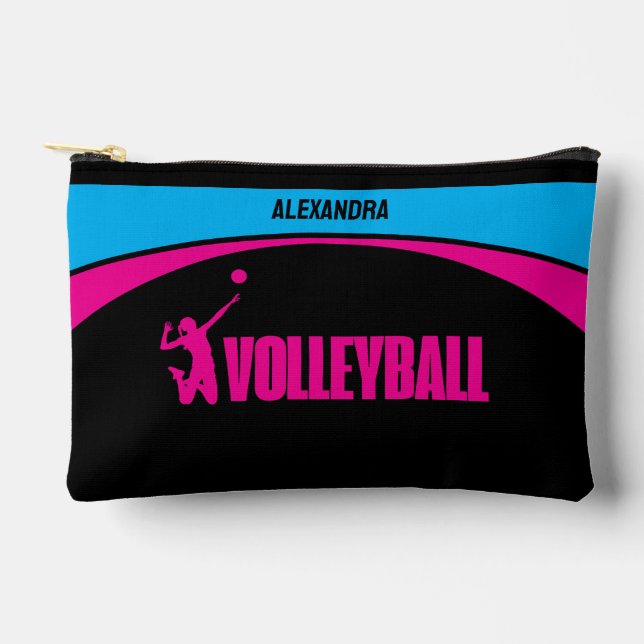 Volleyball Player, Volleyball Girl Birthday   Accessory Pouch (Front)