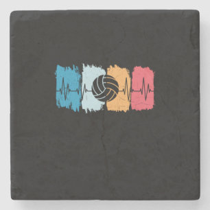 Volleyball Player Volleyball Heartbeat Stone Coaster